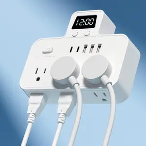 Portable Power Converter Socket, Wall Socket with 6 AC Outlets & 3 USB & 2 Type-C Ports, Multifunctional Electrical Socket for Home, Office, Travel