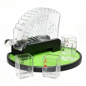 Kollea Blackjack Whiskey Decanter Set 37.2 Oz Casino Style with 4 Glasses Handmade Poker Table Stand for Christmas Valentines Birthday Gifts for Men Dad Boyfriend Fathersdaygift