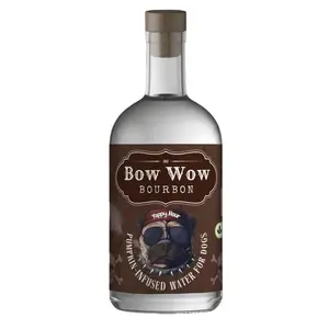 Bow Wow Bourbon Dog Whiskey | Organic Pumpkin-Infused Water, 1 x 375mL Bottle, Non-Alcoholic Dog Beverage by Yappy Hour
