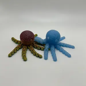Crochet Octopus Figurine 3D Printed – Cute Articulated Desk Pet or Gift