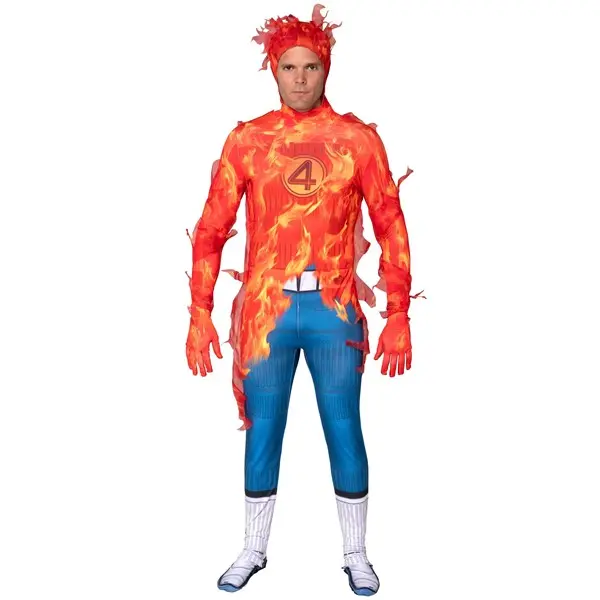 Men's Human Torch Fantastic Four Zentai Suit Costume