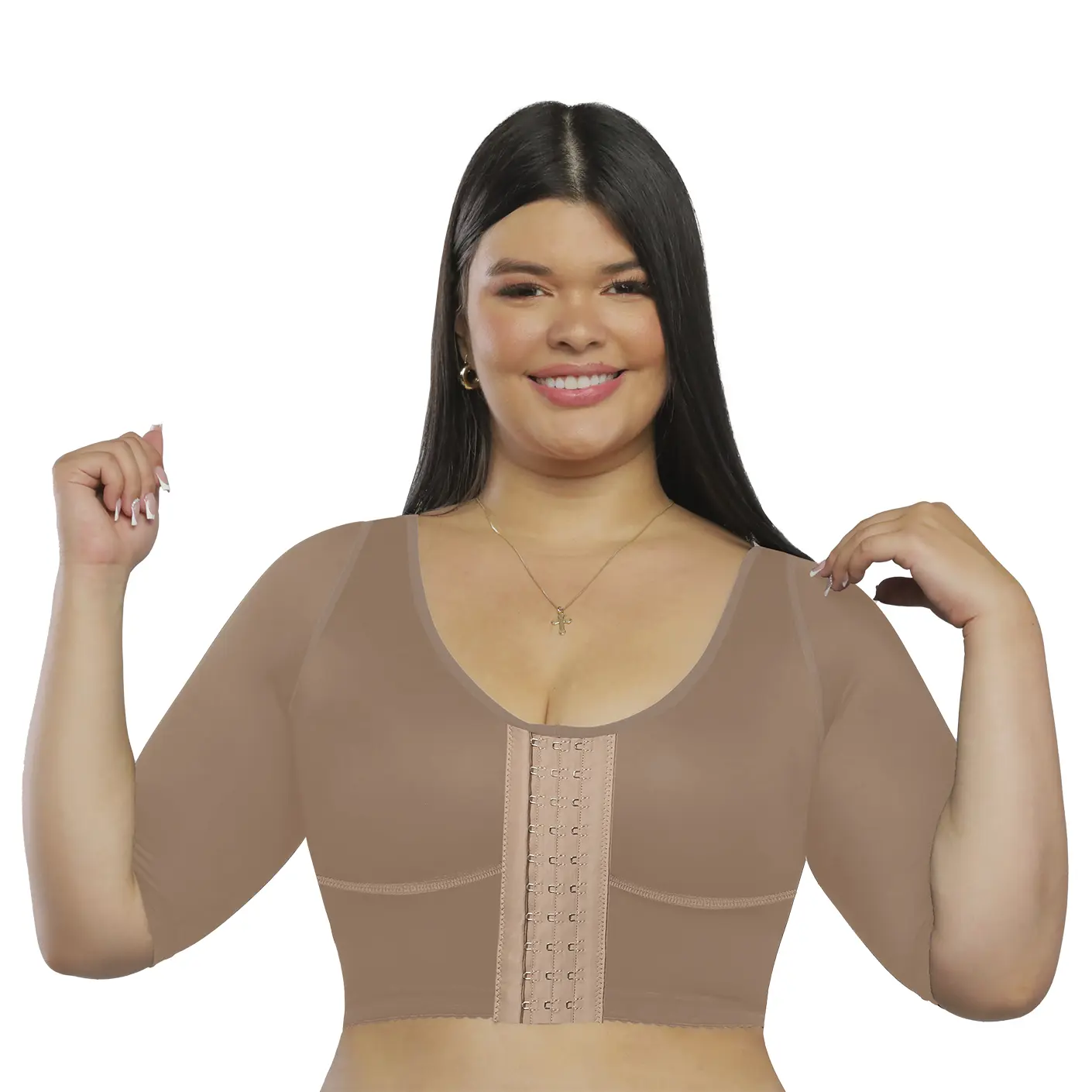Post-Surgical Compression Bra with Arm Shaper & 3-Row Hook-and-Eye Fastener REF. LS01-BM
