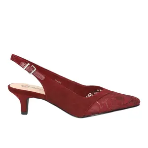 Bella Vita Womens Marquette Kitten Slingback Pumps Dress Casual Low Heel 1-2" - Red