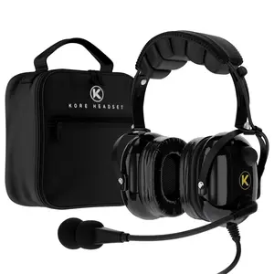 KORE KA-1 General Aviation Headset (Mono & Stereo) with Headset Bag - Dual GA Plugs