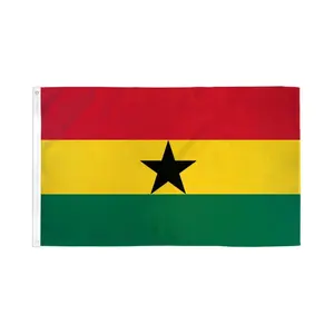 Ghana Flag Print Decorative Banner, 2x3ft Dye Sublimation Polyester Banner for Home Decor, Outdoor Display with Box