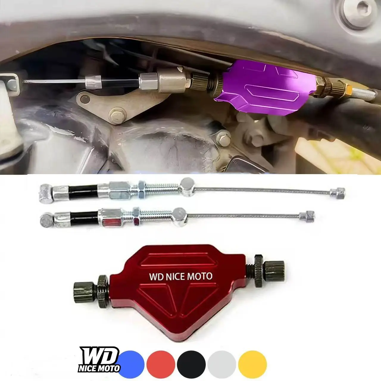 WD NICE MOTO Motorcycle Cnc Precision Aluminum Stunt Clutch Lever, Easy Pull Cable System, Universal Fitment Off-Road Dirt Pit Bike Modification Parts