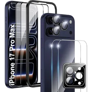 for  17 Pro Max 6.9 inch Screen Protector,[2+1+2 Pack] Front Screen Protector+Camera Lens Protector+ Screen Protector,9H,Tempered Glass,Anti-Scratch,Ultra ,Full Coverage