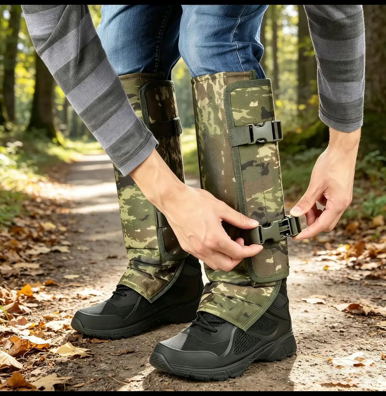 Unisex Adjustable Outdoor Snake-Resistant Leg Gaiters, Abrasion-Resistant Durable Fabric Protective Gear for Hunting, Hiking