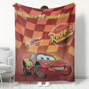 Cartoon Car Pattern Blanket, Soft Warm Throw Blanket, Air-conditioned Room Nap Blanket, Comfortable and Fashionable Decor Blanket for Home Office Travel Camping