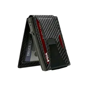 Men's Card Holder Wallet, Smart Card Holder for Men with Air Tag and RFID Blocking, Minimalist Bifold Pop-up Credit Card Holder, Holds 10 Cards with ID Window, Perfect for Men's Gifts