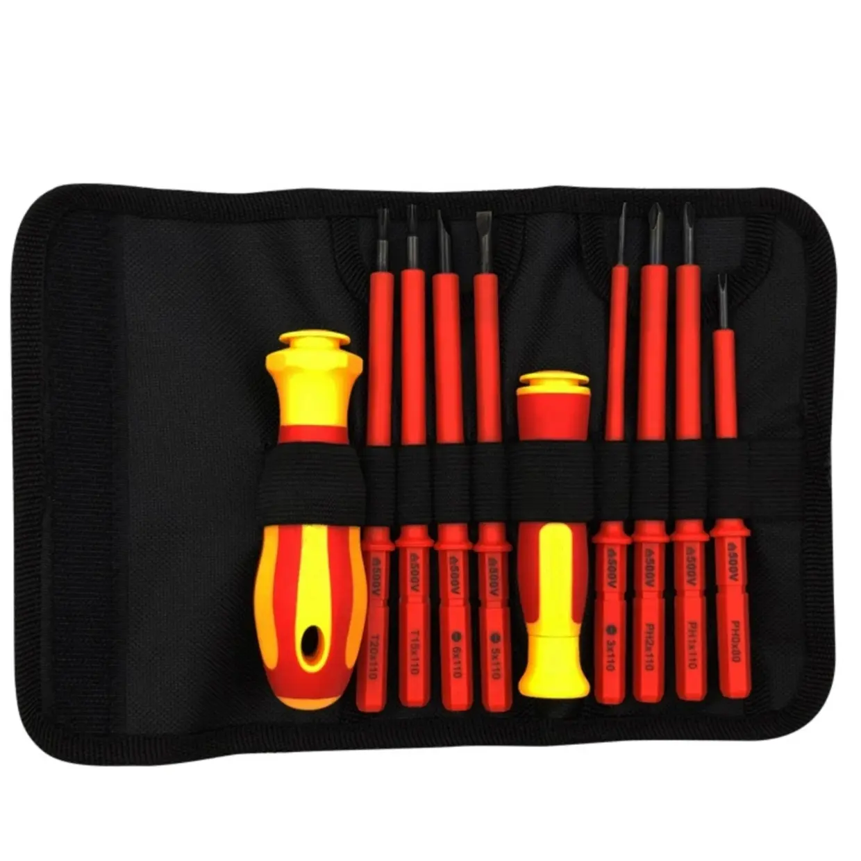 Insulated Electrician Screwdriver Set, 10-Piece & 13-Piece Kits, Durable Design, Includes Storage Box & Bag, Essential Tool Kit