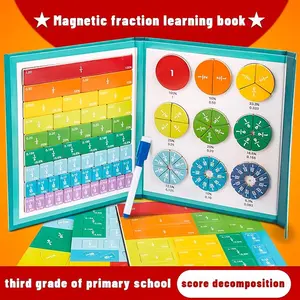Magnetic Fraction Demonstration Book, 1 Set Math Teaching Aid, Learning Toy for Gift, wooden toys for kids, Mathematical Knowledge Training Toys, Interactive Game Props, Educational Material preschool montessori