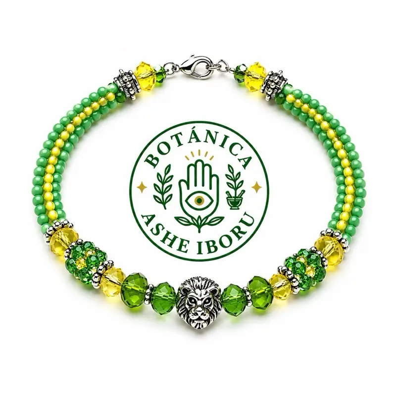 Pulsera Ide de Orula con Caminos – Hecha a Mano, Protección Espiritual, Estilo Yoruba