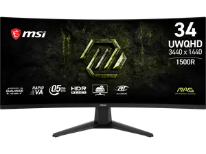 MSI 34" 200Hz VA UWQHD Gaming Monitor Adaptive Sync MAG 346CQDF E20