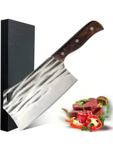 Cleaver Knife 7 Inch Meat Cleaver, 7CR17Mov High Carbon Stainless Steel Butcher Knife With Ergonomic Full Tang Wood Handle, Ultra Sharp, Useful Kitchen Knife For Home And Restaurant