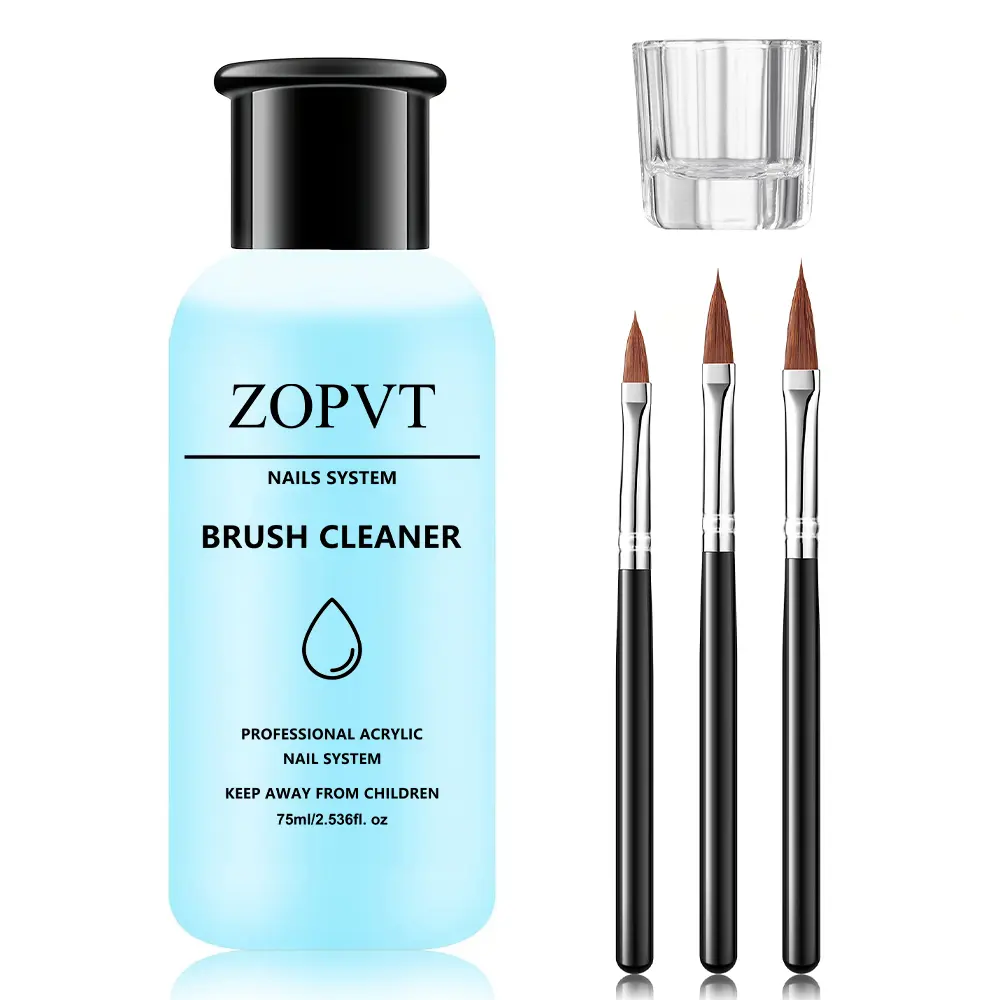 Zopvt 1 Piece Odorless Acrylic Nail Brush Cleaner, Professional Gel and Brush Shampoo, Suitable for Beginner Nail Care, Nail System