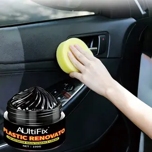 100g Car Plastic Restorer Cream Back to Black Auto Bumper Dashboard Trim Restoration UV Protection Fade Repair High Gloss Long Lasting Shine
