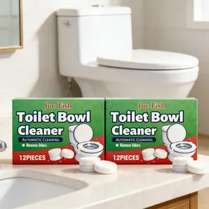 2-Pack Toilet Cleaning Tablets (12pcs*2), Daily Bathroom Toilet Cleaner, Deodorizer, Fresh Air, Stain & Scale Remover, Clean & Refreshing