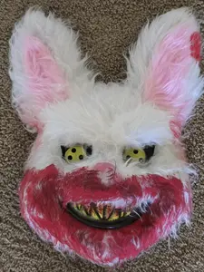 Scary Bunny Mask – Creepy Rabbit Halloween Costume Mask for Adults | Horror Bunny Face Cover with Realistic Details