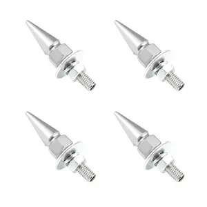 4Pcs Anti-Theft Spike License Plate Screws - Aluminum Fasteners for Car Truck Motorcycle (Silver)