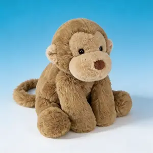 Smudge Monkey Plush Toy, Soft Lying Monkey Stuffed Animal, 5.1 or 9.4 Inch Cute Plushie Gift for Kids, Monkey Lovers and Room Decor