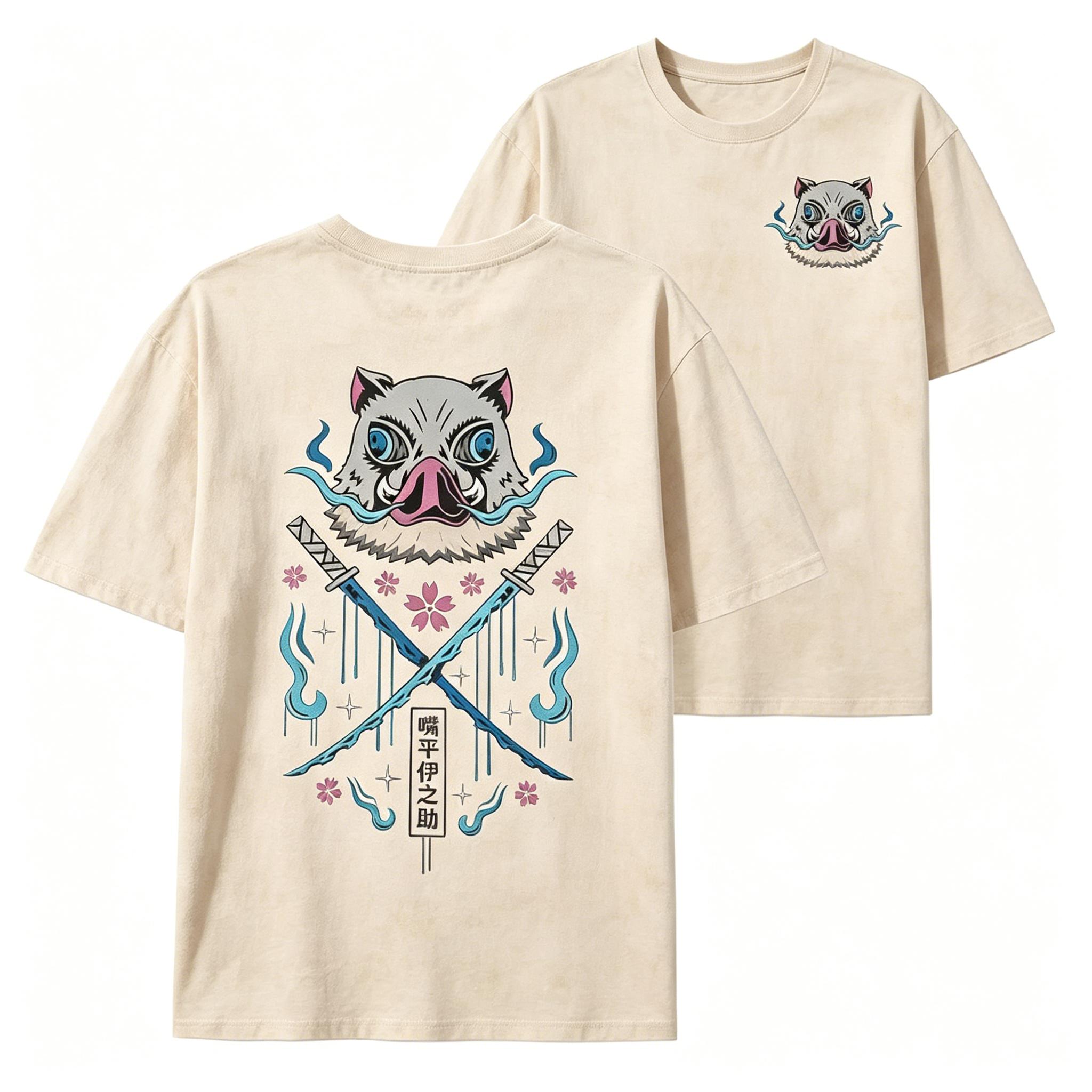 Inosuke Hashibira with his sword Dual Serrated Nichirin Katanas shirt, Sweatshirt & Hoodie, Demon Slayer t-shirt, Anime lover t-shirt graphic tees  funny graphic tee men’s trendy t-shirts deals humorous 90s streetwear covenant penny tees meme boyfriend