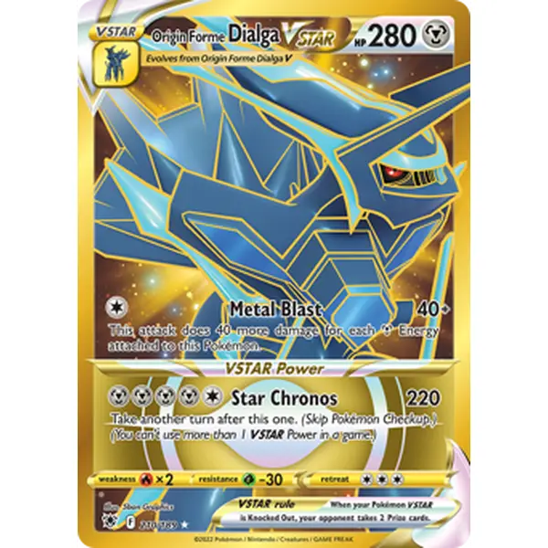Pokemon TCG Origin Forme Dialga VSTAR - 210/189 (Secret) Astral Radiance Near Mint Trading Card Single