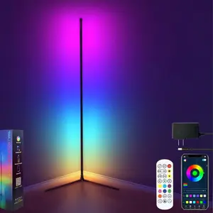 Corner Floor Lamp, 60" RGB LED Floor Lamp with App and Remote Control,High Brightness Led,16 Million Colors, Music Sync, Timer Setting, Mood Lighting,Ideal for Living Rooms, Bedrooms.