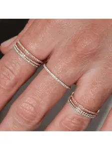 1pc Luxury Sparkling Zirconia Stone Embedded Single Ring, Cubic Zirconia Ring, Suitable For Women's Daily And Wedding Wear, Gift ,The Ultimate Single-Stack Jewelry Essential