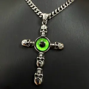 Retro Nordic pendant necklace, punk gothic style stainless steel jewelry, suitable for parties and everyday wear, fashionable and versatile, exquisite gift, large cross pendant, unisex church pendant necklace, 23 inches