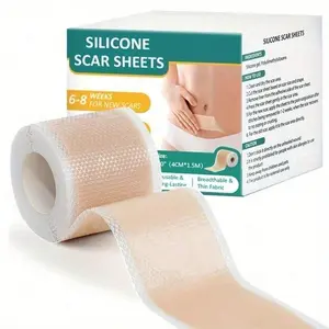 Comfortable Skin-Friendly 1.5M Silicone Scar Tape Waterproof Scar Covering Sheets for C-Section Surgical Acne Stretch Marks Keloid Burn Concealing Tool