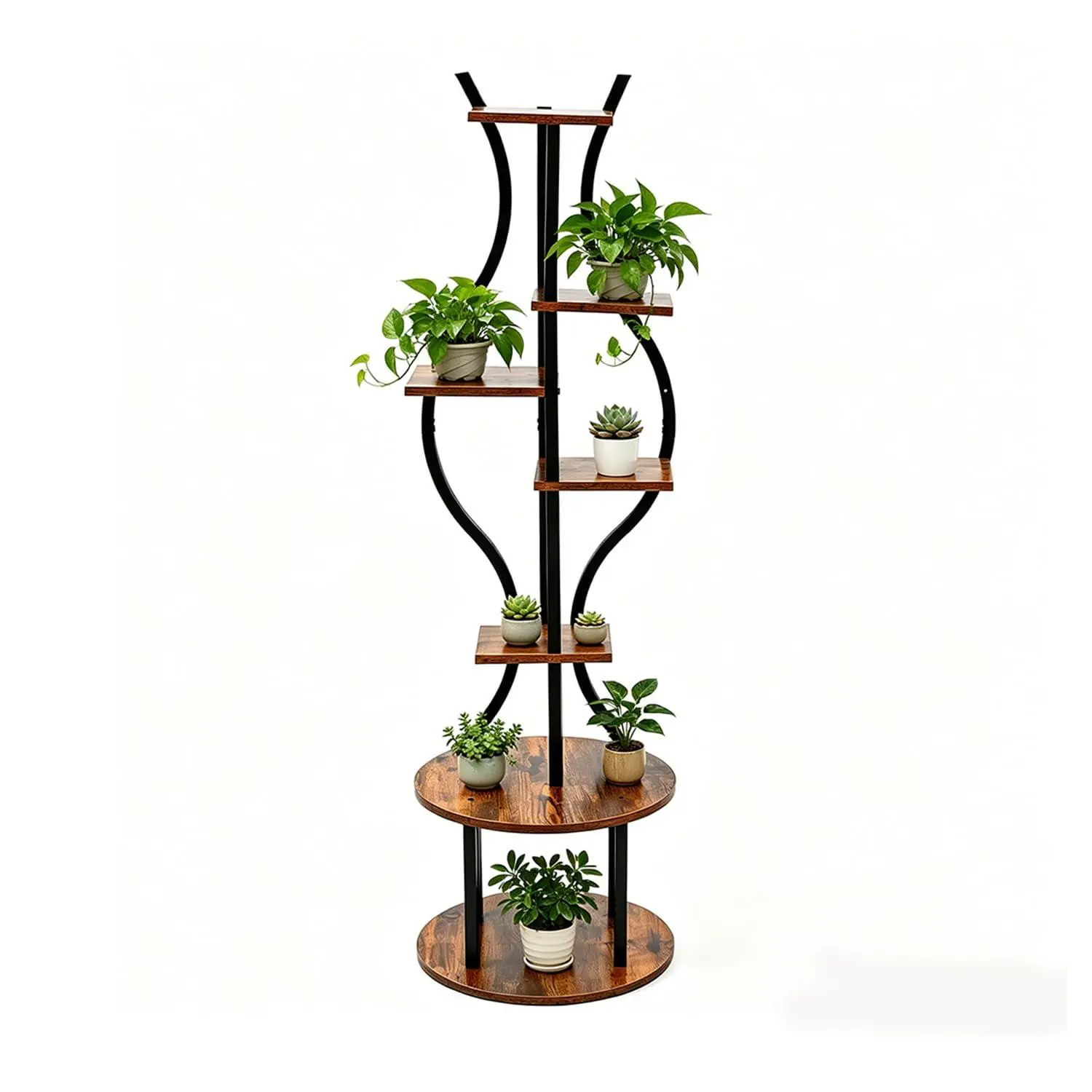 57" Plant Stand Indoor, 7 Tier Rust-Proof 0.85 MM Metal Plant Shelf, Corner Plant Stand Fits Living Roomdecor, Bedroom and Balcony, Flower Display Shelf, Ideal Gift for All Plant Lovers