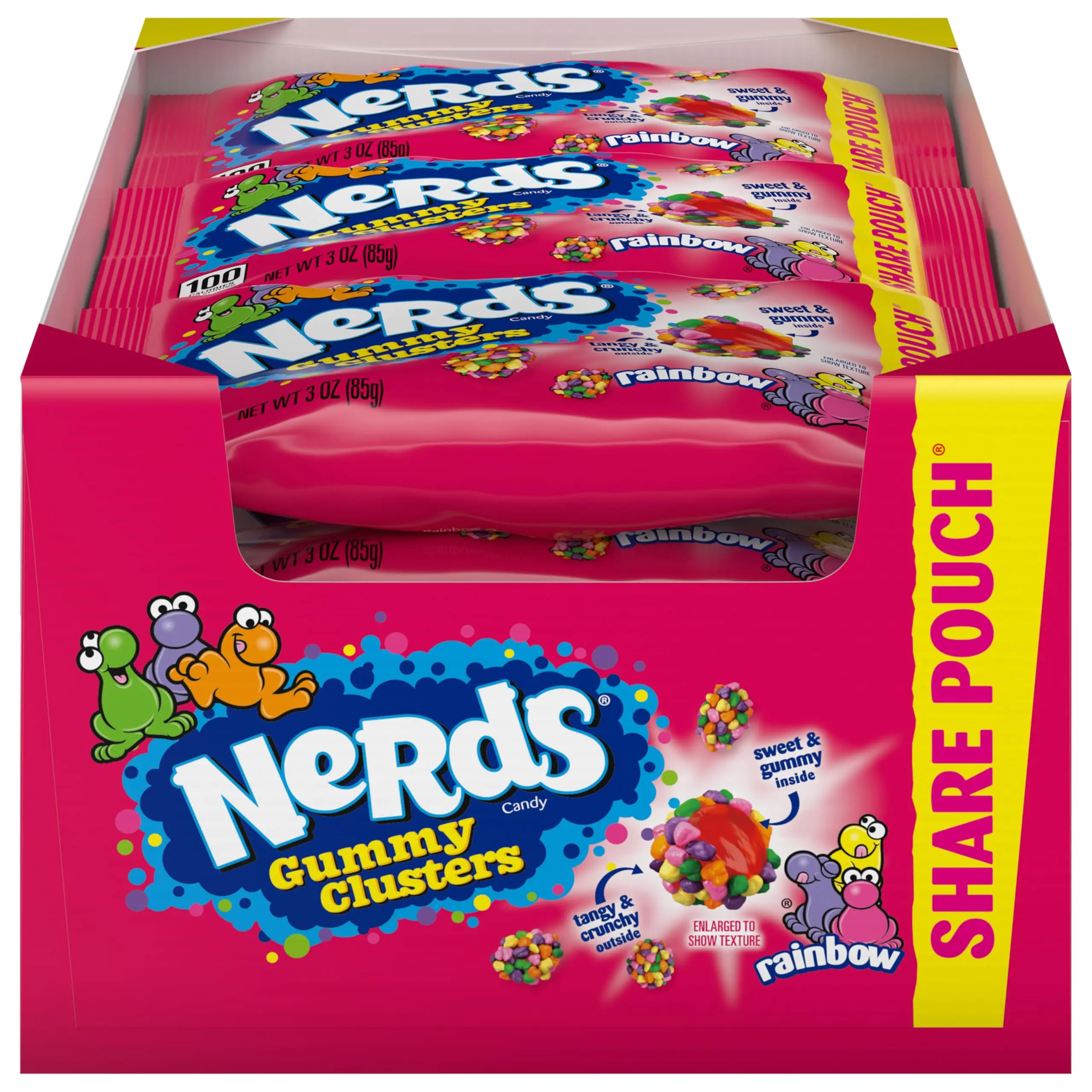 Nerds Gummy Clusters Candy, Share Size, 3 oz., 12 pk. Sweet Snack