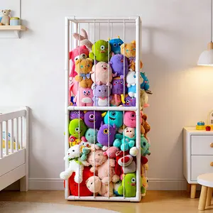 Stuffed Animal Zoo Storage Organizer PVC Large Plushie Holder for Toddler Room Playroom Aesthetic Nursery Furniture Toy Display Extra-large Capacity Design