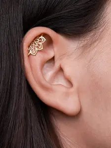 1 Piece Boho Geometric Lotus Ear Studs for Women, Flower Stud Earrings, Casual Alloy Earrings for Fall & Winter, Daily Wear Jewelry, No Choking Hazard