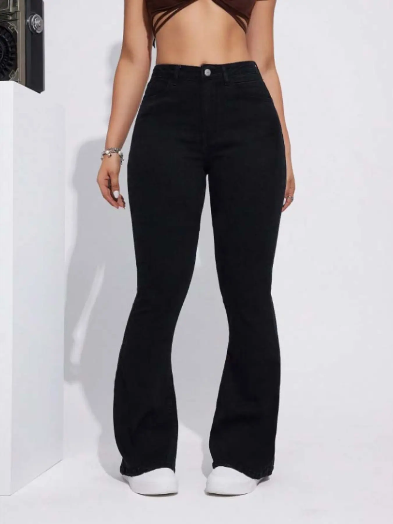 High Waist High Stretch Flare Jeans Pants, Luxury Denim Jeans, Women's Fashion Casual Wear, Comfortable and Stylish, Perfect for Daily Use