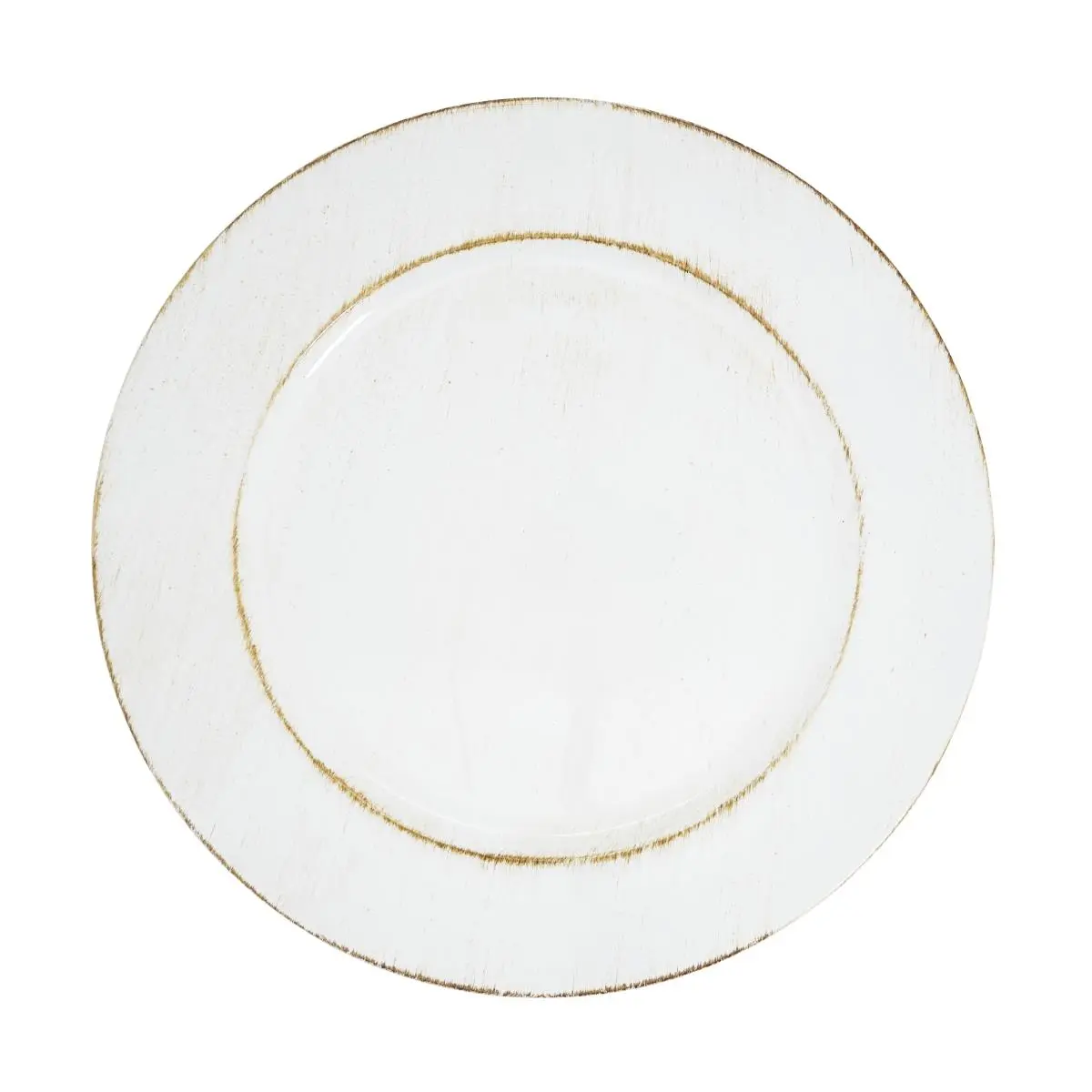 Saro Lifestyle CH301.I13R Vintage-Inspired Distressed Charger Plate - Ivory - Set of 4