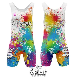 The Splat (supreme glo) Wrestling Singlet,  Made from 277 gsm spandex/lycra