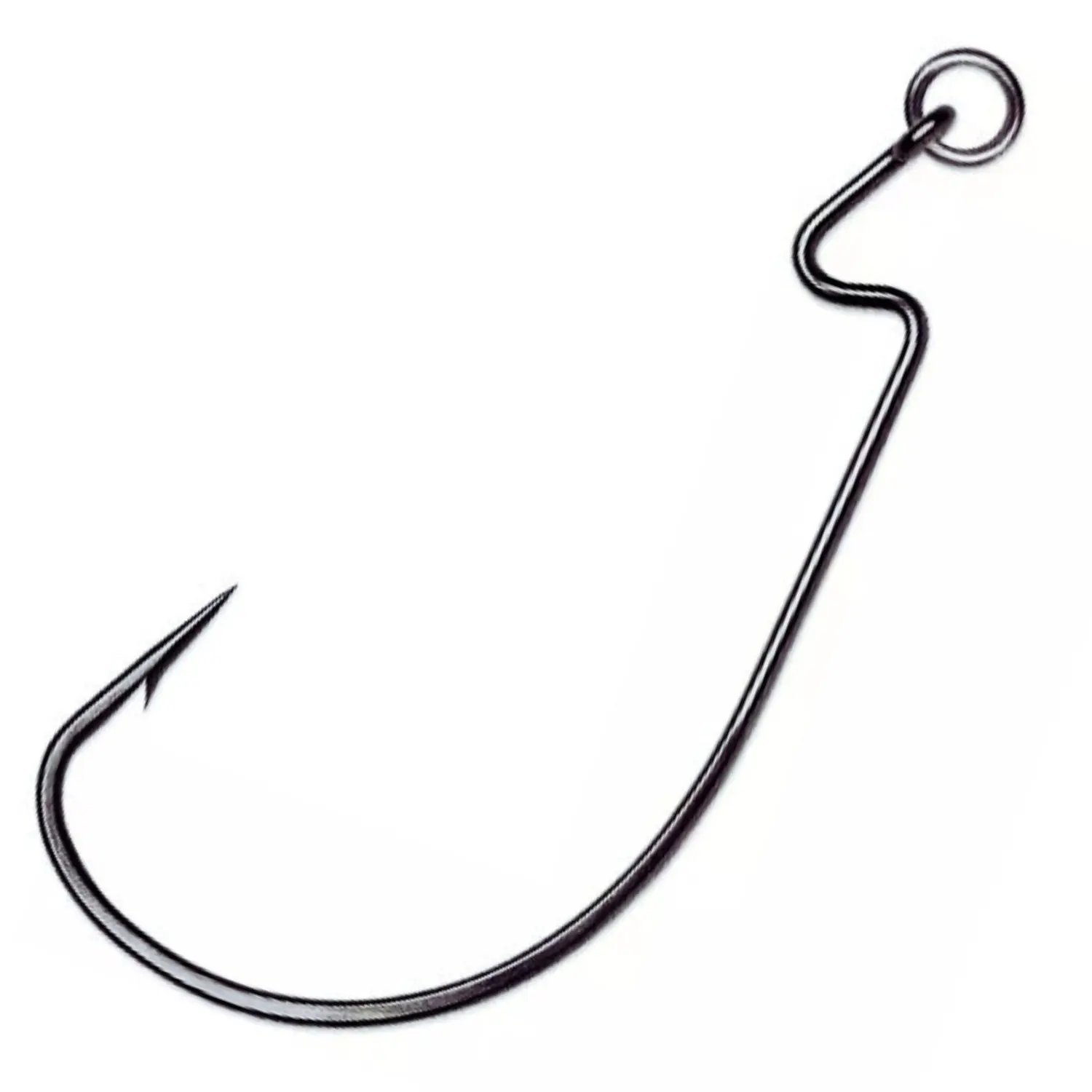 Reaction Tackle Ringed Wide Gap Hooks (25-Pack) - Black Nickel for Bass & Catfish