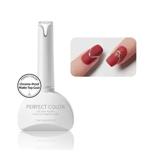 【FREE GIFT】Matte Top Coat Chrome Proof, 15ML No Wipe Matte Top Coat Chrome Isolation Powder-Resist Velvet Finish Valentines Gel Polish for Nail Art Painting Long Lasting UV Light Cure Nail Art DIY