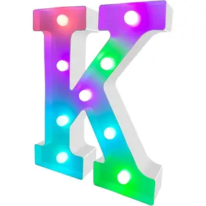 Colorful Light Up Letters Marquee Letter Lights, LED Letters with Lights, Battery Powered Auto Color Changing Lighted Letter Signs for Party, Birthday, Table, Wall Decoration, Christmas Gift K