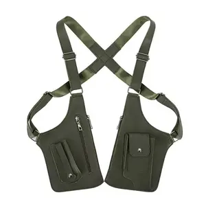 Vintage Crossbody Sling Vest Bag for Men, Lightweight Multi-Purpose Outdoor Bag with Zipper Pocket, Adjustable Strap, Black/Brown, Ideal for Hiking, Cycling, Perfect Gift, Crossbody Bag