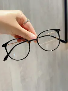 Trendy Eyeglasses, Cute Round Frame Eyeglasses for Women & Men, Fashion Eyeglasses for Work, Daily Clothing Decor, Perfect for Student Daily Use, Lightweight Durable Glasses