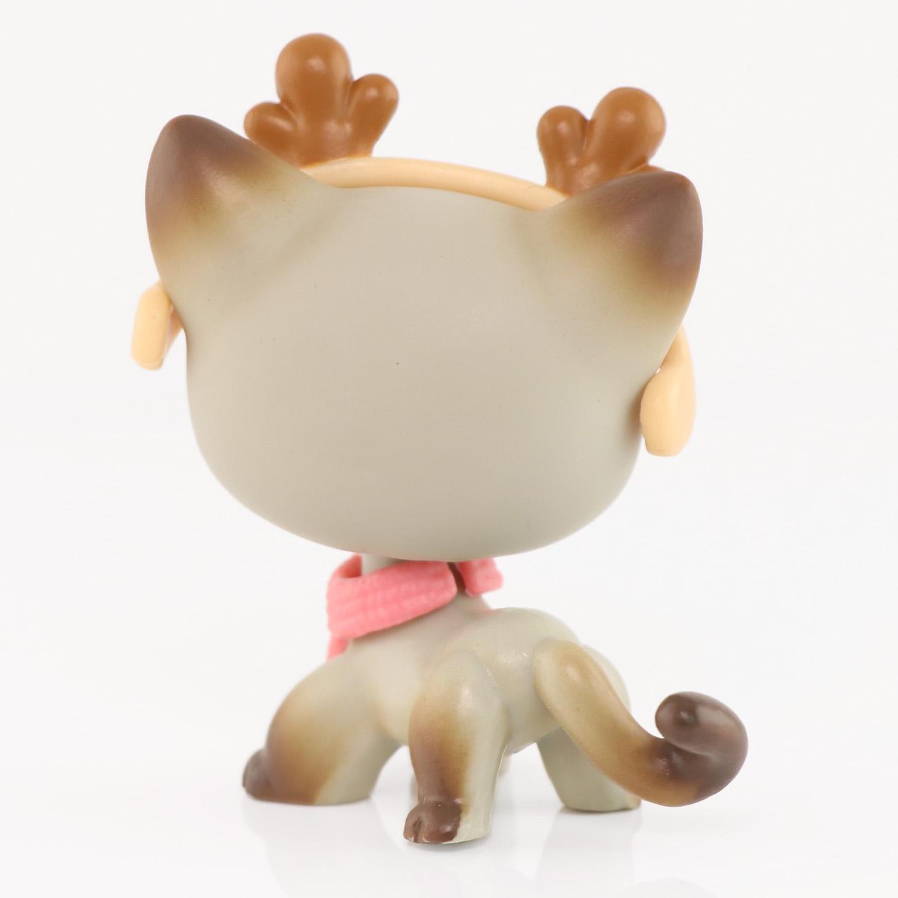 Mini Pet Shop Shorthair Cat Decoration, Shorthair Cat #391 Mini Cat Pets with Fashion Accessories, Miniature Bobble Head Cat Compatible with Toy Collection, Birthday Christmas Halloween Gift Ornaments