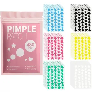 480pcs Facial Acne Patches, Cartoon Design, Non-Alcoholic, Odorless, Gentle, Suitable for All Skin Types, Essential Skincare Tool