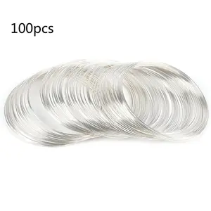 100 Pieces 0.6mm Memory Beading Steel Wire Bangle Bracelet for DIY Jewelry Charm