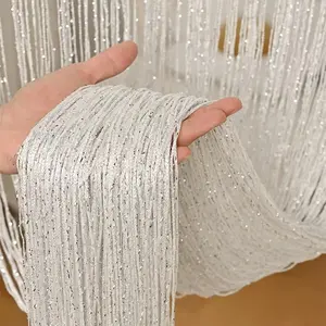 1pc Glitter Silver Fringe Curtain, Home Partition Curtain, Suitable for Living Room, Bedroom and Party Decor, 1 Piece, Hanging Decoration, Party Decoration Supplies