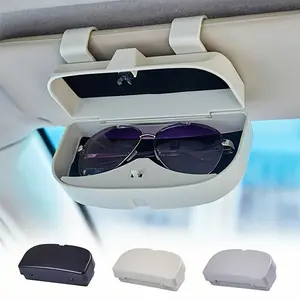 1pc，Car mounted eye box, car supplies, sun visor, eyeglass frame, multifunctional sunglasses box, storage box, storage box, buckle type, Car Interior Storage, Car Storage Organizer