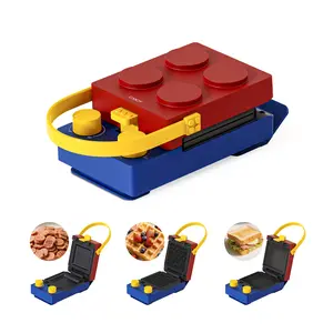 Candy 3-in-1 Breakfast Maker & Panini Press - Fun Red! Christmas Gift. Features removable plates for easy cleaning and fast heating. Perfect for snacks, quesadillas, dorms, and travel. Kids & Adults Love It!