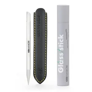 GERMANIKURE Crystal Glass Cuticle Stick – Handcrafted in Czech Republic | 2-in-1 Cuticle Pusher & Remover, Nail Shaper, Callus & Dry Skin File Manicure Nail Art